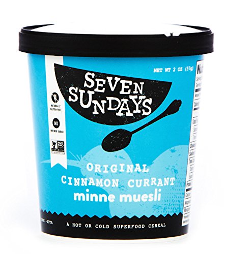 Seven Sundays Gluten Free Muesli - Original Cinnamon Currant {2 oz. cups, 6 Pack} - Non-GMO Certified, Hot or Cold Breakfast Muesli