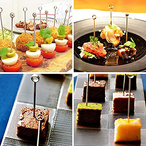 Savorliving Cocktail Picks 12Pcs Stainless Steel Reusable Martini Picks With 4 Kinds Decorative Head, Fruit Picks Cocktails Garnish Sticks For Party, Silver #TOP4