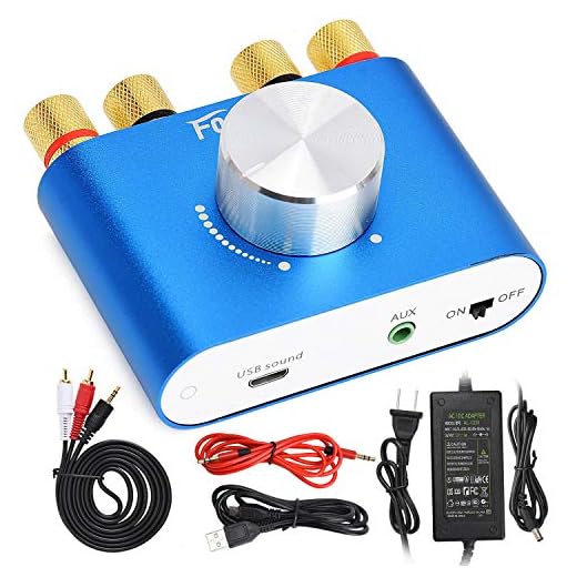 Facmogu F900 Mini Bluetooth Power Amplifier Wireless Audio Receiver with Power Supply 12V 5A, BT 5.0 Stereo Hi-Fi Digital Amp 2 Channel 50W+50W with AUX/USB/Bluetooth Input