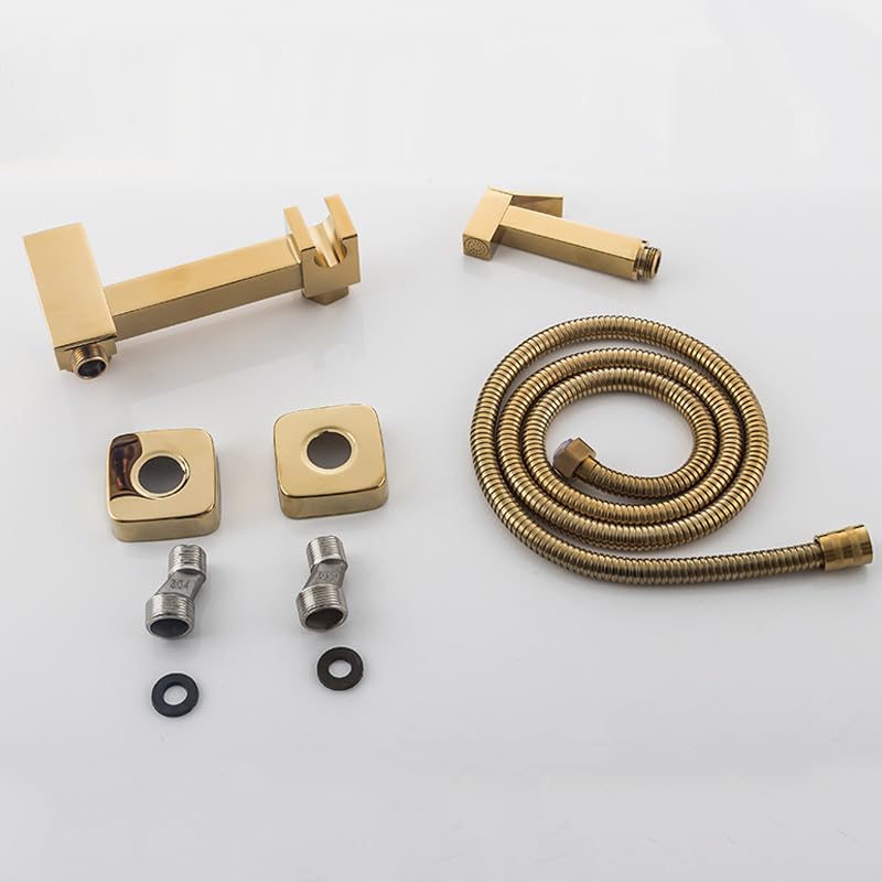 Pulverizador De Bidé Para Inodoro Kit Ducha Higienica Grifo Bidet Para Wc Monomando Agua Fría Y Caliente negro cuadrado
