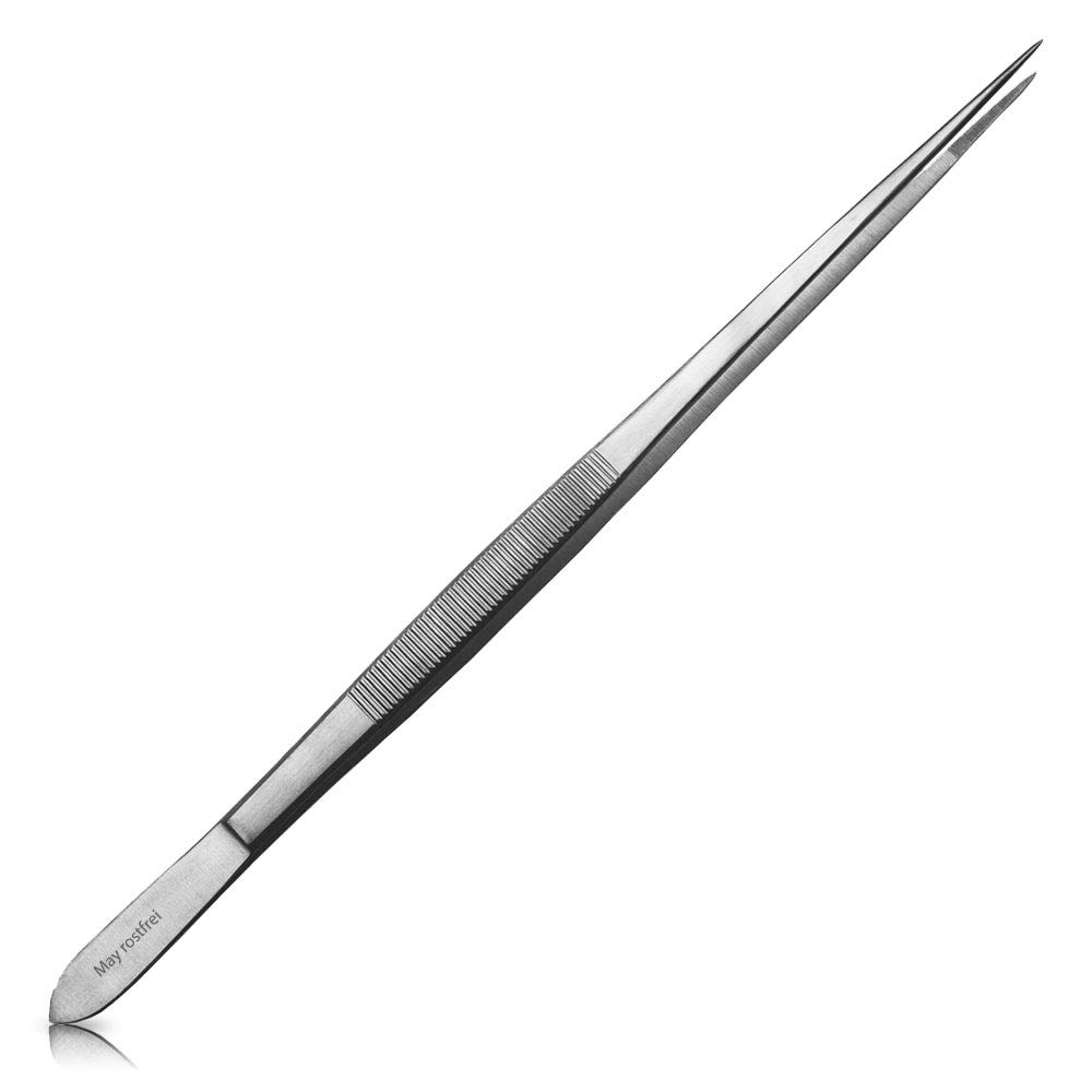 May - Pęseta do akwarium z cienką końcówką o długości 30 cm - pęseta do akwarium - szczypce do akwarium - akcesoria do akwarium do czyszczenia i pielęgnacji - stal nierdzewna