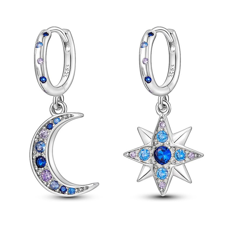 Stilvolle Damen Ohrringe - 925 Sterling Silber Hypoallergene Ohrringe Mit Bunten Kubischen Zirkonia, Trendy Huggies Ohringe Für Frauen Täglicher Trag