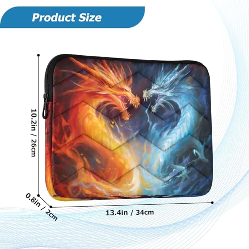 Funda para laptop 13-14 pulgadas con diseño dragones 3D miniatura 3