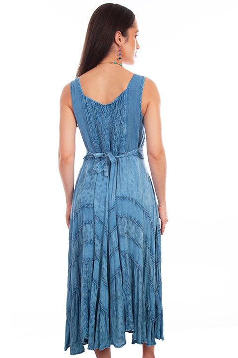 Image of Scully Ash Grey Full Length Lace-Up Front Womens Sleeveless Dress HC118