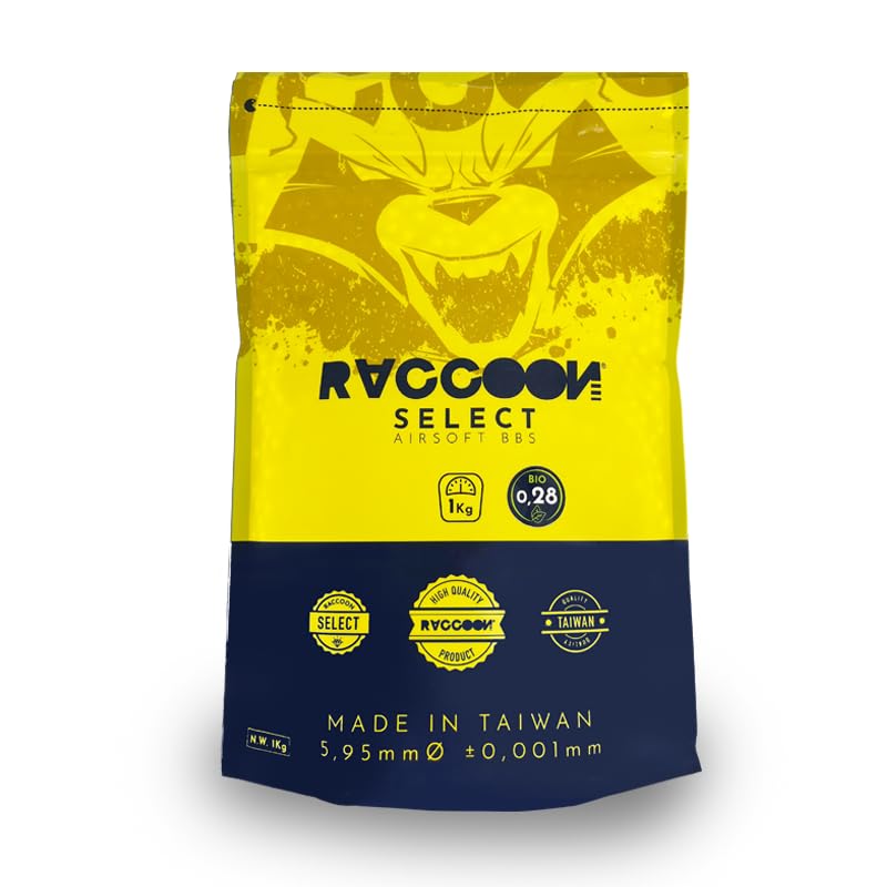 Bolsa de Bolas para Airsoft Blancas biodegradables - 1 kg BBS - 0,28 Gramos - Marca Raccoon Select