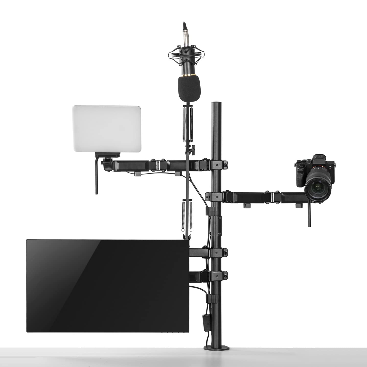 RS164 All-in-One Supporto Treppiede Professionale Supporto da tavolo per monitor 17-32", microfono, fotocamera e proiettore Supporto per treppiede da studio VESA 75x75 100x100