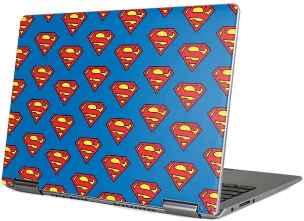 Skinit Decal Laptop Skin Compatible with Yoga 710 14in - Officially Licensed DC Comics Superman Comic Pattern Logo in Red Design