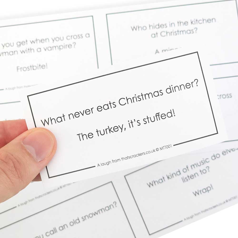 That's Crackers! Christmas Cracker Jokes | Set of 12 | For Cracker Making