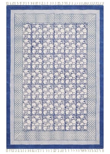 Handmade 4x6 Floral Kilim Rug for Indoor/Outdoor