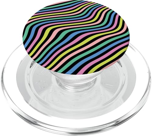 Colorful Wavy Lines Trippy Waves Bright Pastel Colors Cute PopSockets