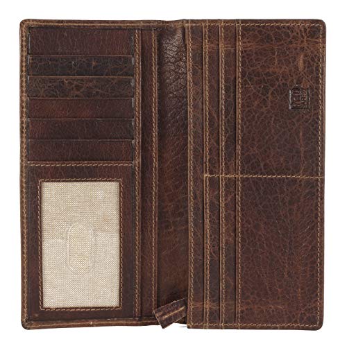 Image of RFID Blocking Mens Genuine leather Bifold Long Wallet