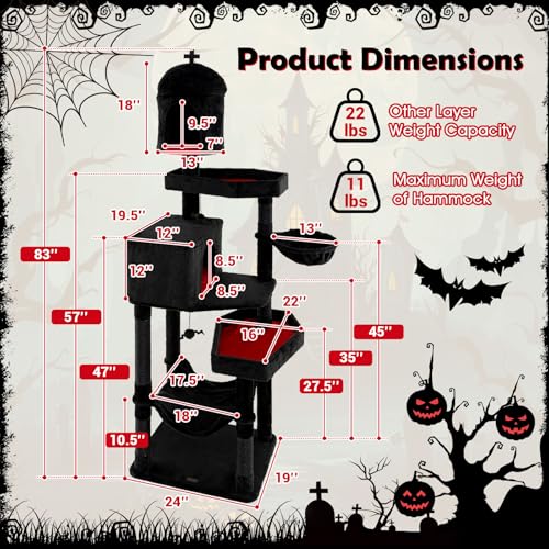 Árbol para gatos gótico PETSITE 83 pulgadas alto miniatura 4