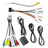 Android Radio Wiring Harness Kit with 16 Pin ISO Car Radio Wire Harness, 10/20 Pin RCA Back Camera Adapter, 4/6 Pin USB Cable and GPS Antenna Cord
