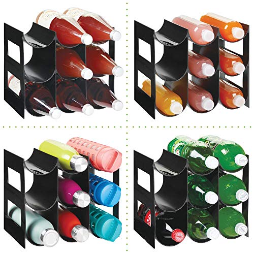 mDesign - Flessenrek - wijnrek - waterflessen/wijnflessen - met 3 etages en 9 houders - voor aanrechten, voorraadkasten… - Afbeelding 5