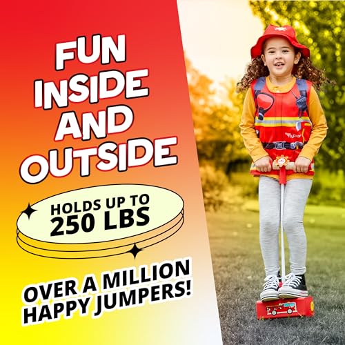 Image of Flybar My First Foam Pogo Jumper for Kids Fun and Safe Pogo Stick for Toddlers, Durable Foam and Bungee Jumper for Ages 3 and up, Supports up to 250lbs (Red Fire)