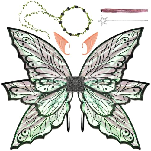 VersaCharm Black Fairy Wings with Ears & Wand