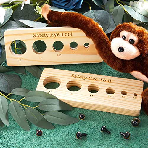 2 Pcs Auxiliary Tool For Attaching Safety Eyes And Washers Insertion Tool For Safety Eyes Crochet Tools For Diy Craft Amigurumi Stuffed Bear Eyes Install Doll Making Supplies, 5 Size #TOP6
