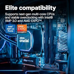 Crucial Pro DDR5 RAM 32GB Kit (2x16GB), 6400MHz CL32, Overclocking Desktop Gaming Memory, Intel XMP 3.0 & AMD Expo Compatible, Black - CP2K16G64C32U5B — photo 4 of 6