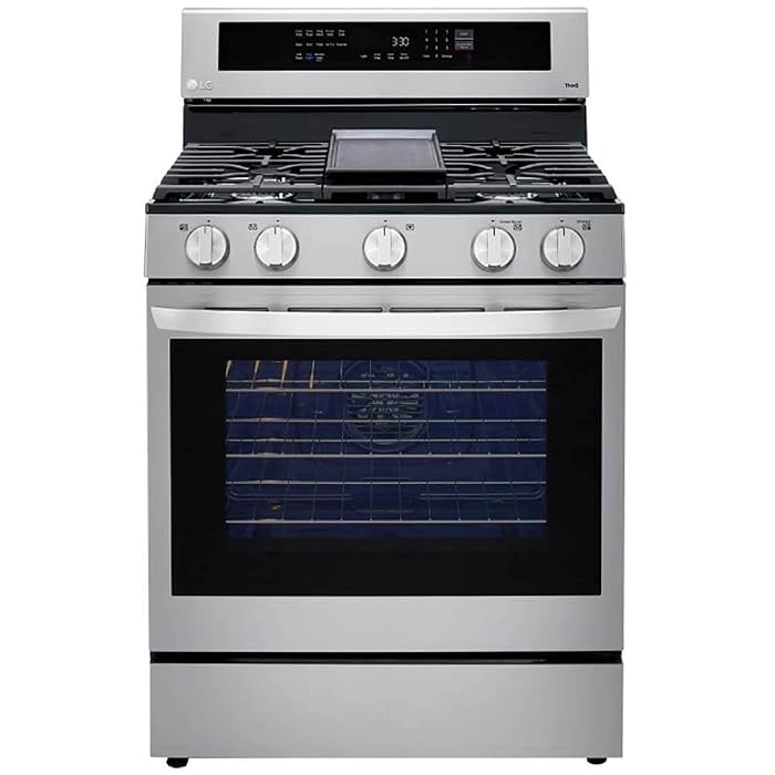 LG 5.8 cu. ft. Smart Wi-Fi Enabled True Convection InstaView Gas Range Oven with Air Fry in Printproof Stainless Steel