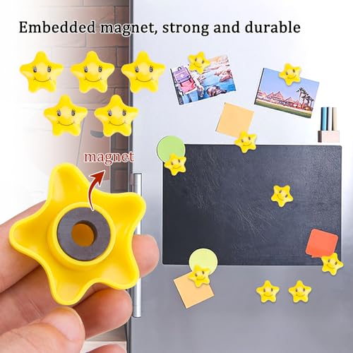 Imanes decorativos botón estrella con carita feliz 5 unidades miniatura 3