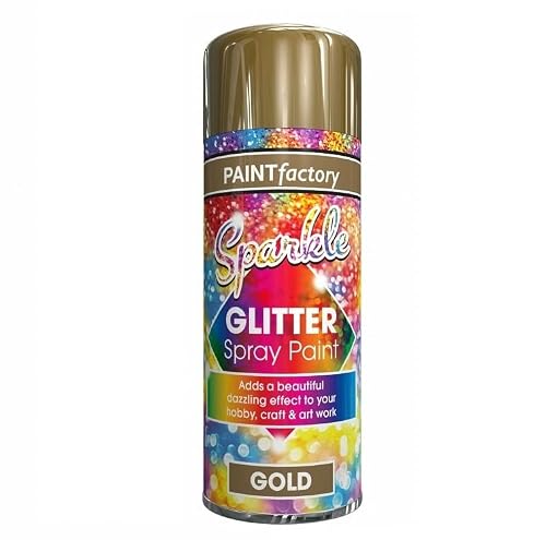 200ml Gold Glitter Spray Paint Clear Sealant - Beautiful for Ornaments & Crafting, Mirrors (1)