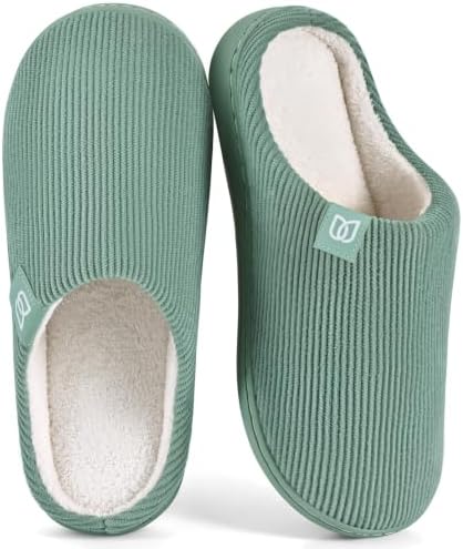 Damen Hausschuhe mit Memory Foam Kordsamt Plüsch Rutschfest Pantoffeln | Angenehm warm Rutschfeste Sohle Leicht Maschinenwaschbar im Herbst und Winter für Drinnen und Draussen Gesc