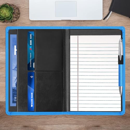 Mini classeur portfolio A5 bleu avec bloc-notes pour organiser vos documents professionnels - 4