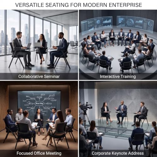 Image of 60 Pack Folding Conference Room Chair with Tablet Arm & Cup Holder