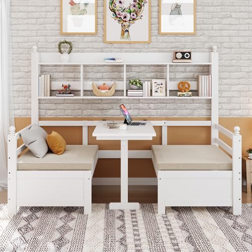 Ball & Cast Multifunktionales Massivholz Schlafsofa 200x90 cm, 2-in-1 Bett und Schreibtisch, Frei Umbaubar, Mit Bücherregal Zur Aufbewahrung, Mit...