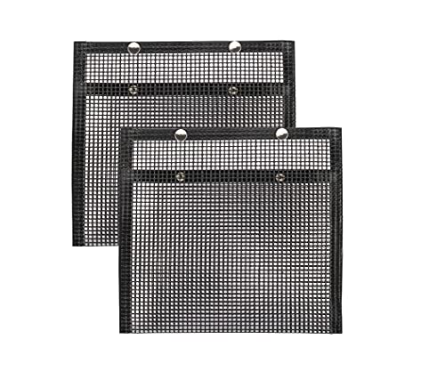 Tiardey 2 pièces 8,6 x 10,6 Pouces Sac de Maille de Gril, Sac de Cuisson antiadhésif, Cuisson au Four aux Hautes températures, réutilisable pour Barbecue de Cuisine de Pique-Nique en Plein air