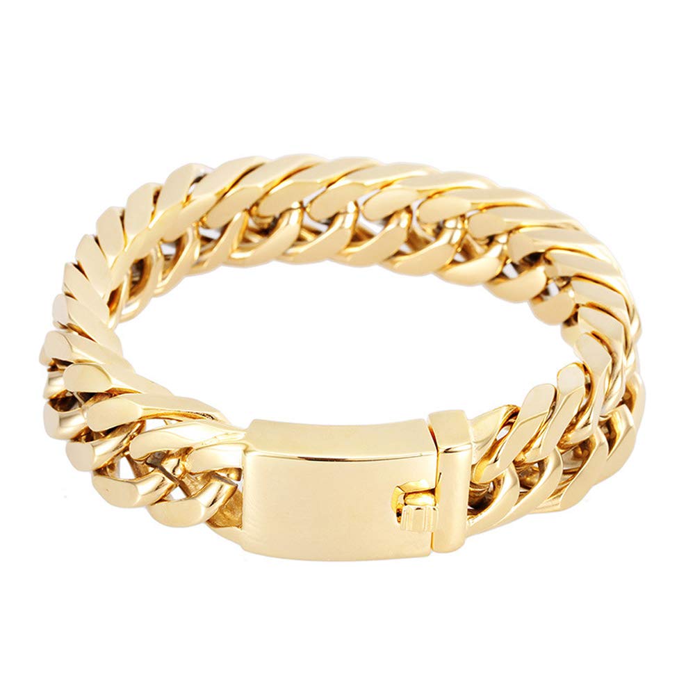 Mode Titan Stahl Armband, 18 Karat Vakuum Beschichtung Armband Persönlichkeit Herrschsüchtig Männer Titanium Stahl Armband, Geburtstage, Jahrestage oder eine Überraschung Exquisit, Golden
