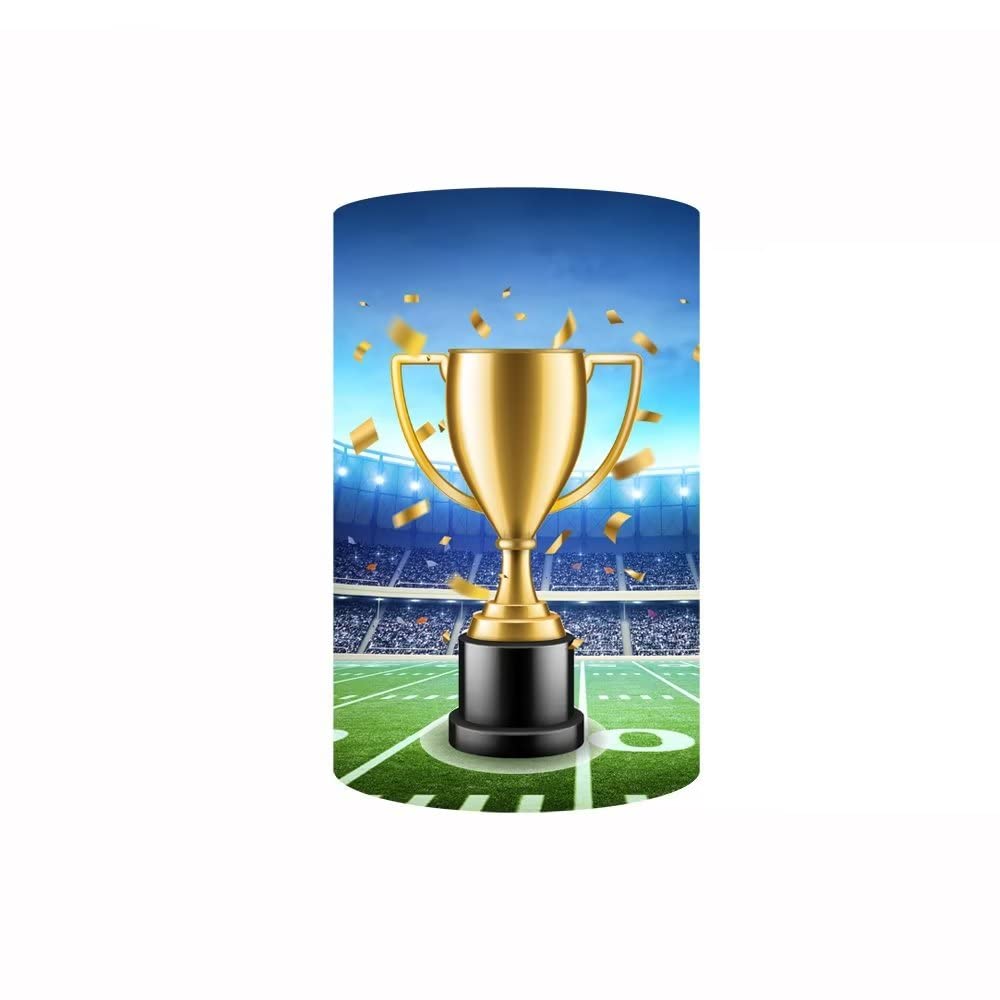 Iydamc Football Field Pedestal Covers for Birthday Party Decoration Night Spotlight Sport Theme Plinth Cover Baby Shower Cylinder Cover Props NO-174