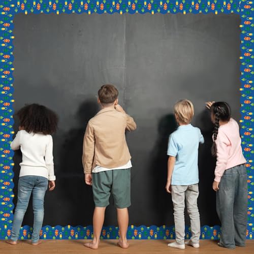 Image of BeYumi Camping Tent Border Trim - 65ft Back to School Hiking Camping Scalloped Rolled Border Trim Outdoor Themed Bulletin Board Set Classroom Office Chalkboard Kindergarten Preschool Party Decoration