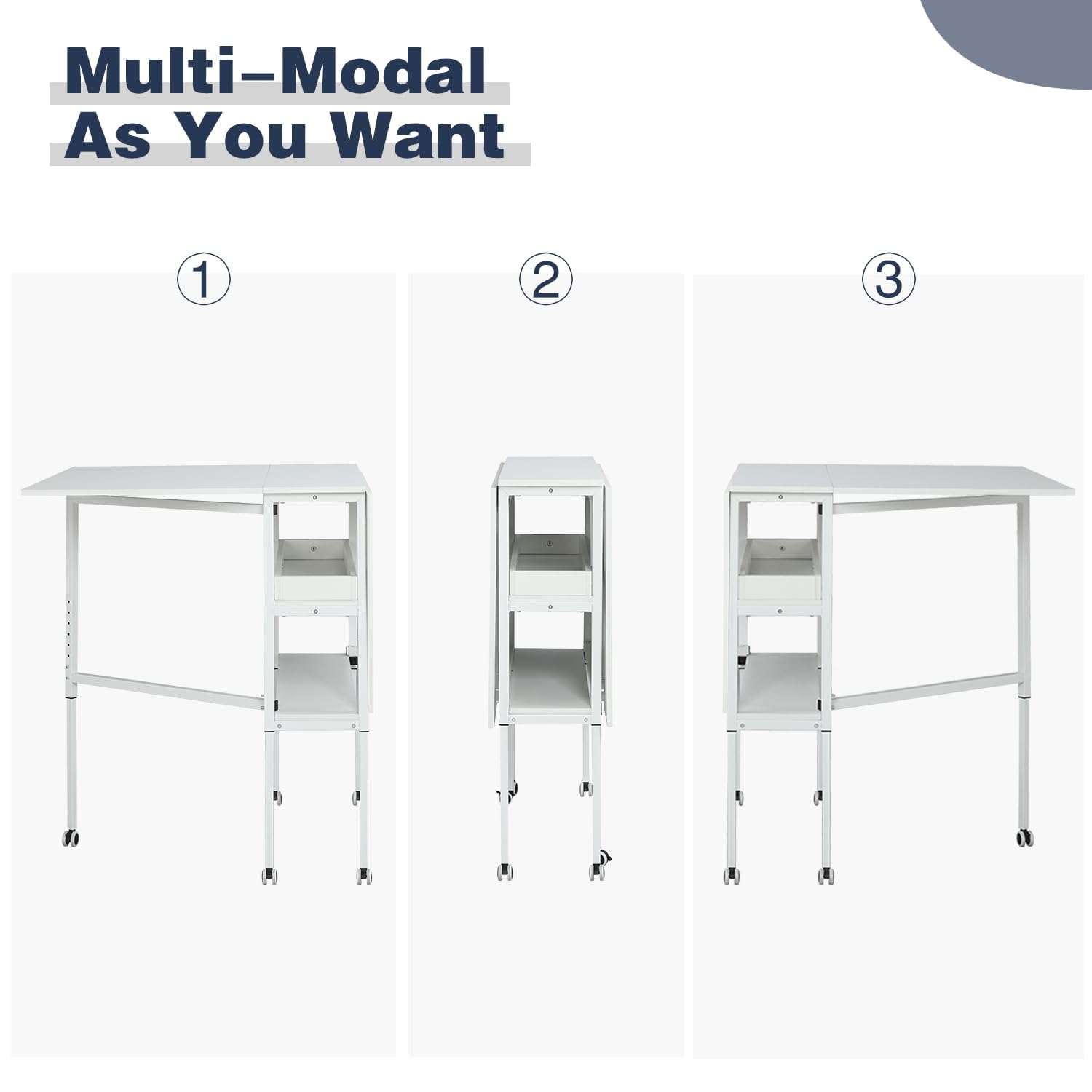 Table de Couture Pliante en Bois – Hauteur réglable – Table de Coupe Mobile – Table Pliante avec roulettes bloquables et Rangement – pour Atelier Couture, Salle créative, Bureau