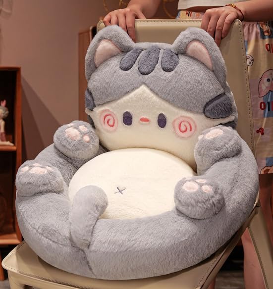 Amazon.co.jp: かわいい猫型クッション座椅子ぬいぐるみ素材 かわいい