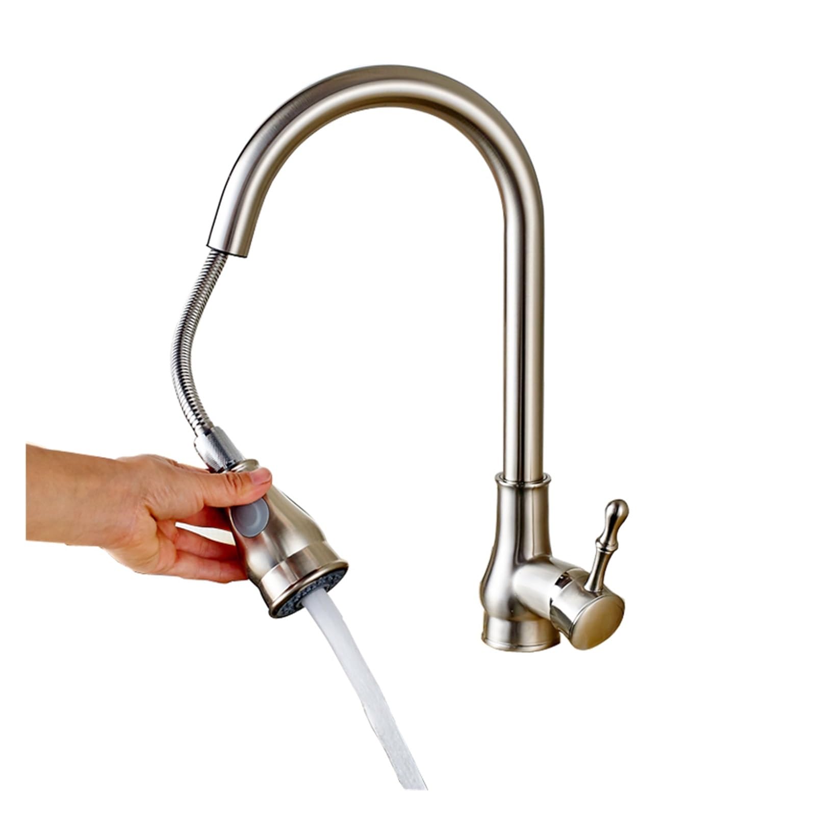 Pulvérisateur de flux pour mitigeur de cuisine à bec rétractable ergonomique