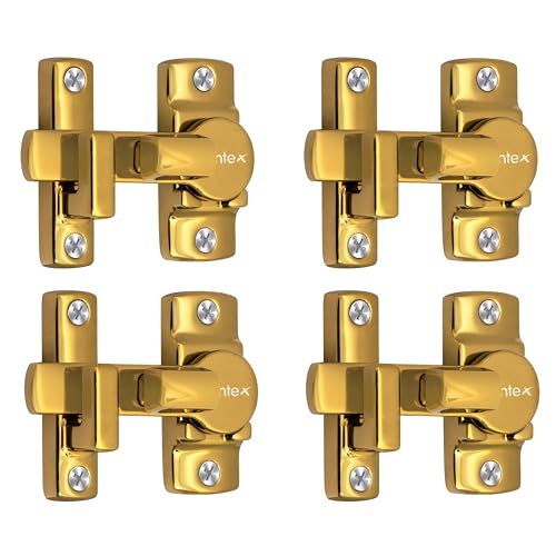 Image of Plantex Door Latch /Flip Latch Lock for Door /Latch Locks for Bathroom /Balcony /Wardobe /Bedroom /Door Stopper for Home /Door Chitkani /Latch Lock for Door /Baby Latch - Pack of 4 (Gold)