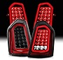AmeriLite Black [Full LED] Sequential Signal Replacement Clear Black Red Tube Tail Lights for 2011-2014 Chrysler 300 - Passenger and Driver Side