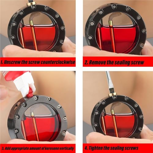 Encendedor de queroseno a prueba de viento con tanque transparente de gran capacidad 6