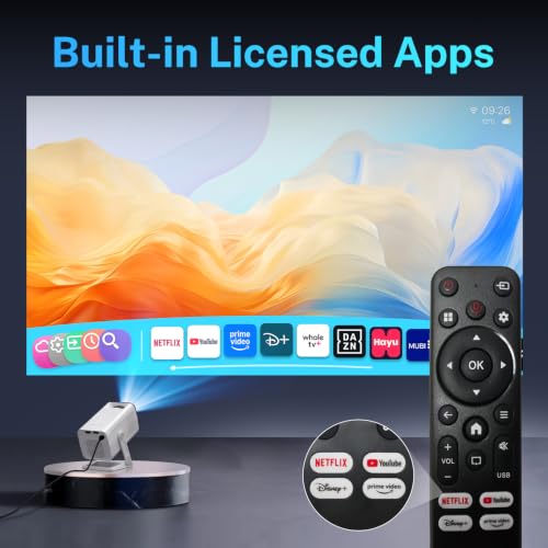 Image of Netflix-Licensed Smart Projector, 400 ANSI 4K Supported, Voice Remote X1Pro