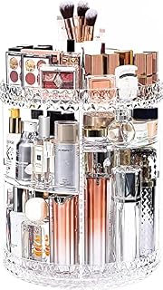 Makeup Organiser, 360 Degree Rotating Cosmetic Organiser with Adjustable 7 Layers, Large Capacity Make Up Storage for Dresser Bedroom Bathroom, Clear Acrylic