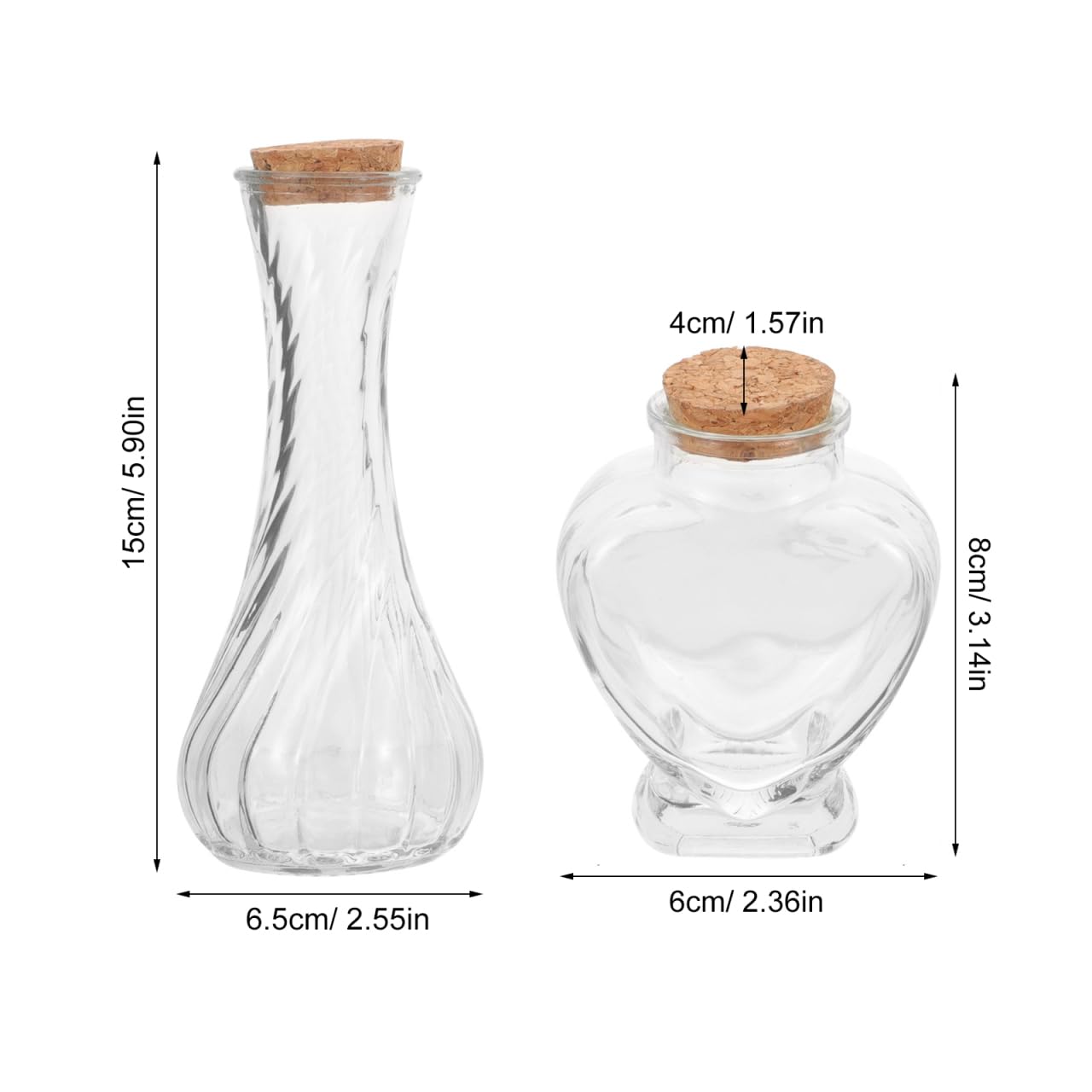 ifundom 3-Teiliges Glas Flaschen Set Hochzeit Sandzeremonie Mit Herzflasche 75Ml Und Schraubflaschen 130Ml Dekoratives Aufbewahrungsset Für Wünsche Und Diy Kunstdeko