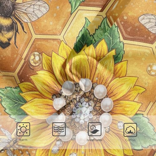 Bees Sunflowers Honeycomb Yellow Toddler Girls Underwear, Girls Cotton Underwear, 2T–8 Years3