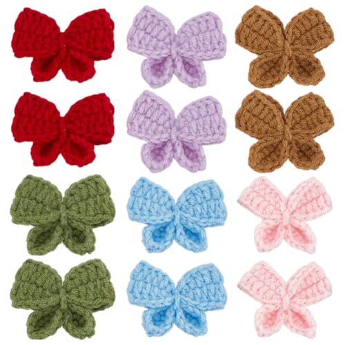 FINGERINSPIRE 12 Pcs 6 Colors Bowknot Crochet...
