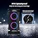 Large Bluetooth Speaker, 260W Peak Powerful Loud Sound with Deep Bass, 15Hr Playtime, Fast Charge, TWS, Cool Lights, Portable Outdoor Speaker Wireless for Party, Camping, Beach, Backyard, Home, Work