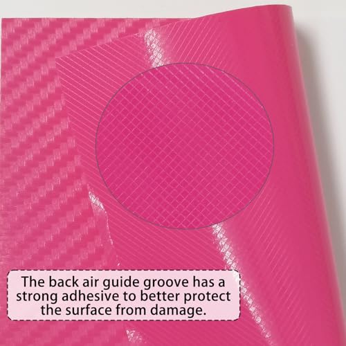Image of QianBao 5.9''x3.8'' Compatible with GMC Carbon Fiber Vinyl Wrap Emblem Wrap Kit Logo Sticker with Plastic Squeegee and Cutter DIY Decals 9Pcs (Pink)