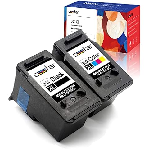 CSSTAR High Yield 301XL Remanufactured Ink Cartridge Replacement for HP 301XL for Deskjet 1000 1010 1050 1510 1512 2050 2050A 2510 2540 3050 Envy 4500 4502 4503 5530 5532 2620 (Black Colour, 2-Pack) Cover