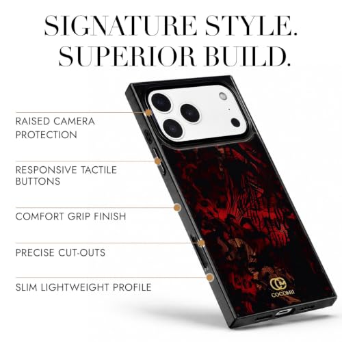 Image of COCOMII Rectangle for iPhone 18 Pro Max /17 Pro Max Case, Crimson Leopard