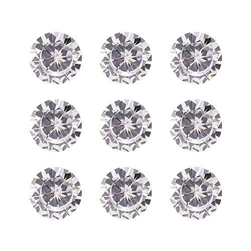 PandaHall 50 piezas de piedras de circonita cúbica transparente facetadas de 3 mm, piedras sueltas de circonita cúbica de grado A, cabujones de diamantes de imitación para hacer joyas de arte de uñas