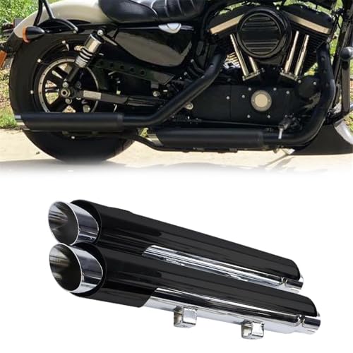 Sostituire lo scarico Marmitte Per Scarico Moto Slip Ons Silenziatori Slip-On Marmitta Per Harley Per Davidson Sportster Low/Per SuperLow XL883L 2014-2019(Black)